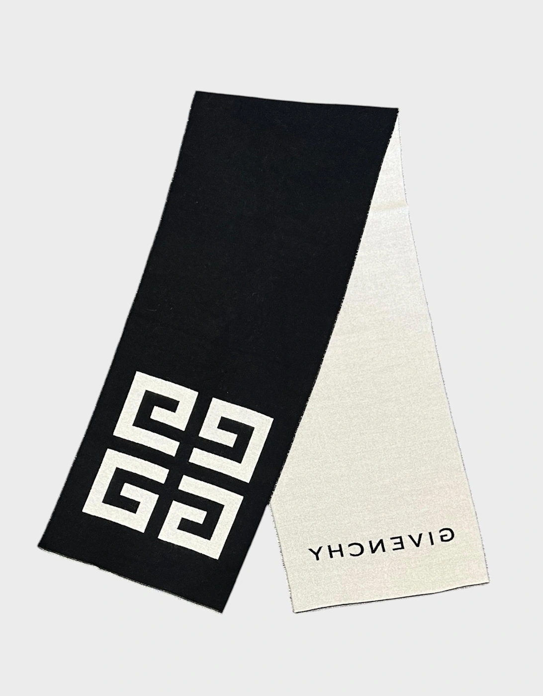 4G Logo Virgin Wool Scarf Black, 5 of 4