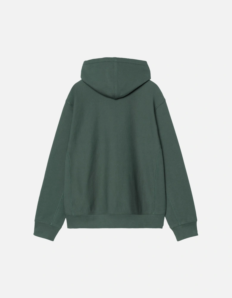 American Script Hoodie Kale Green