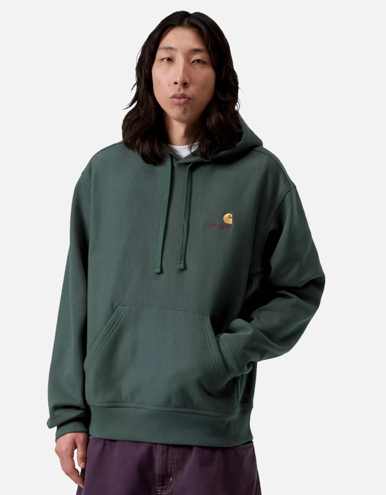 American Script Hoodie Kale Green