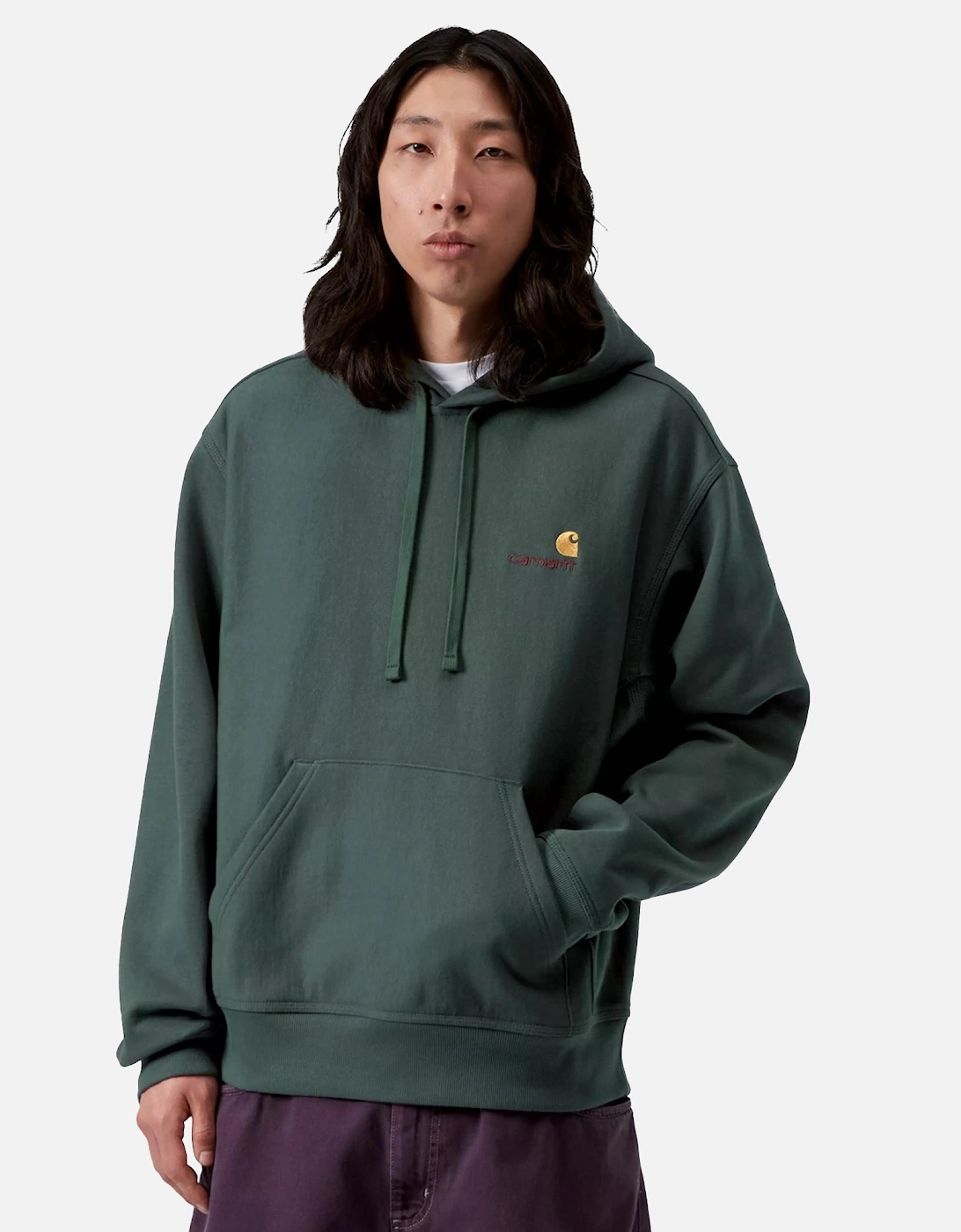 American Script Hoodie Kale Green