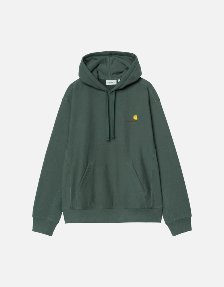 American Script Hoodie Kale Green