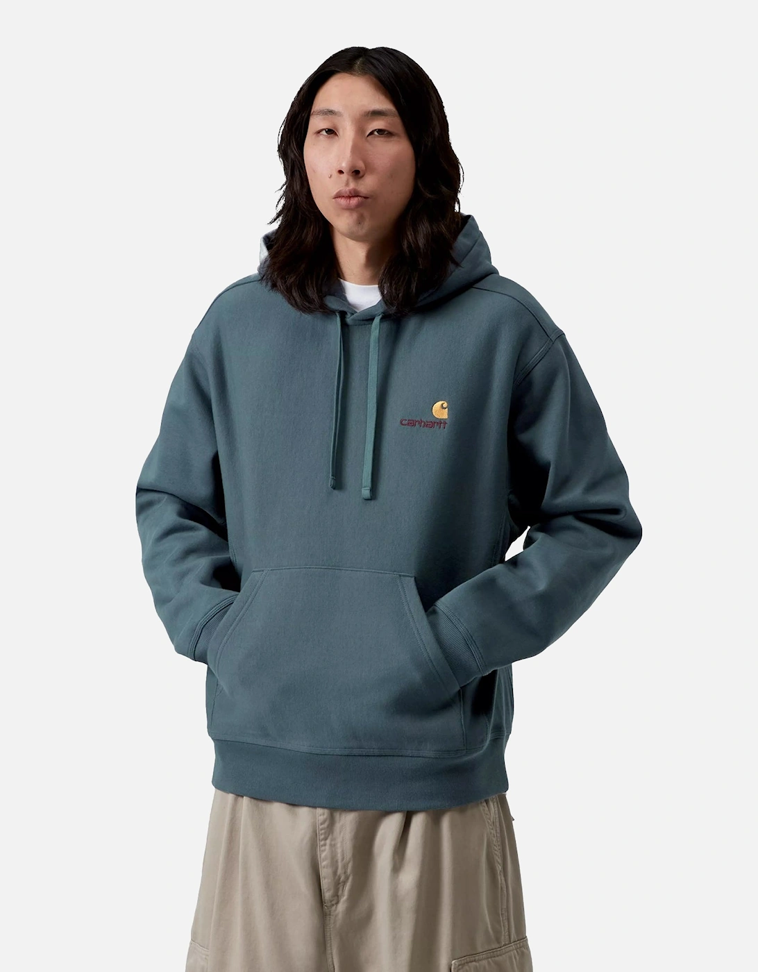 American Script Hoodie Office Blue