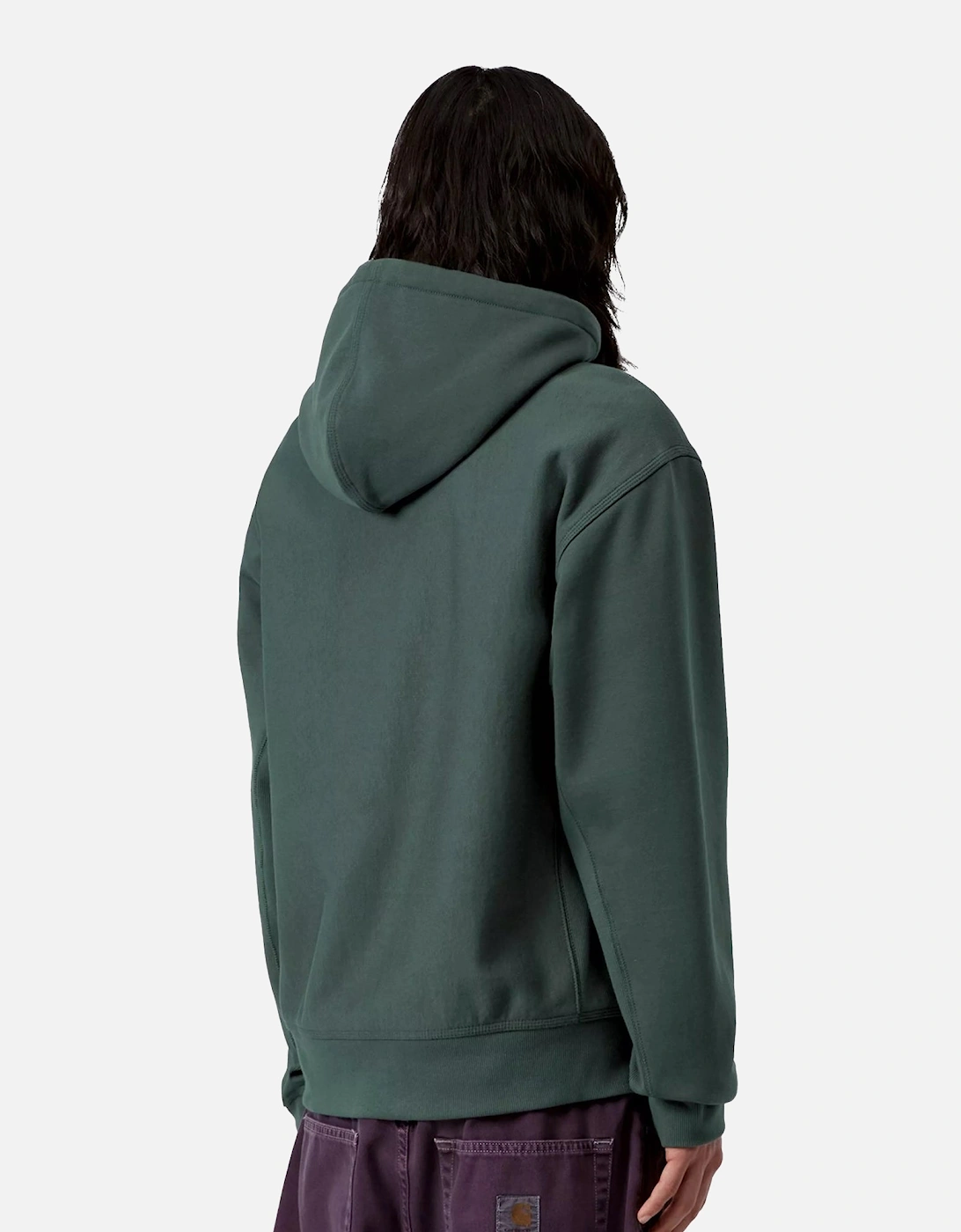 American Script Hoodie Kale Green