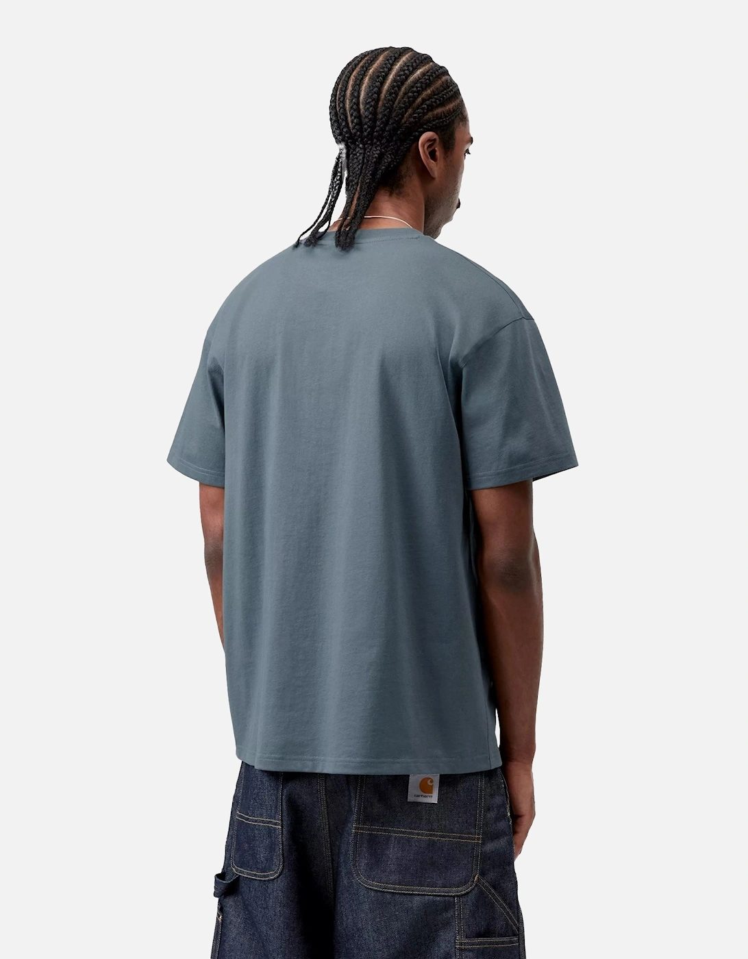 S/S American Script T-Shirt Office Blue