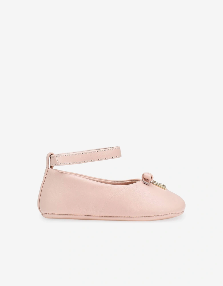 Baby Girls Leather Pre-Walker Pumps in Pink