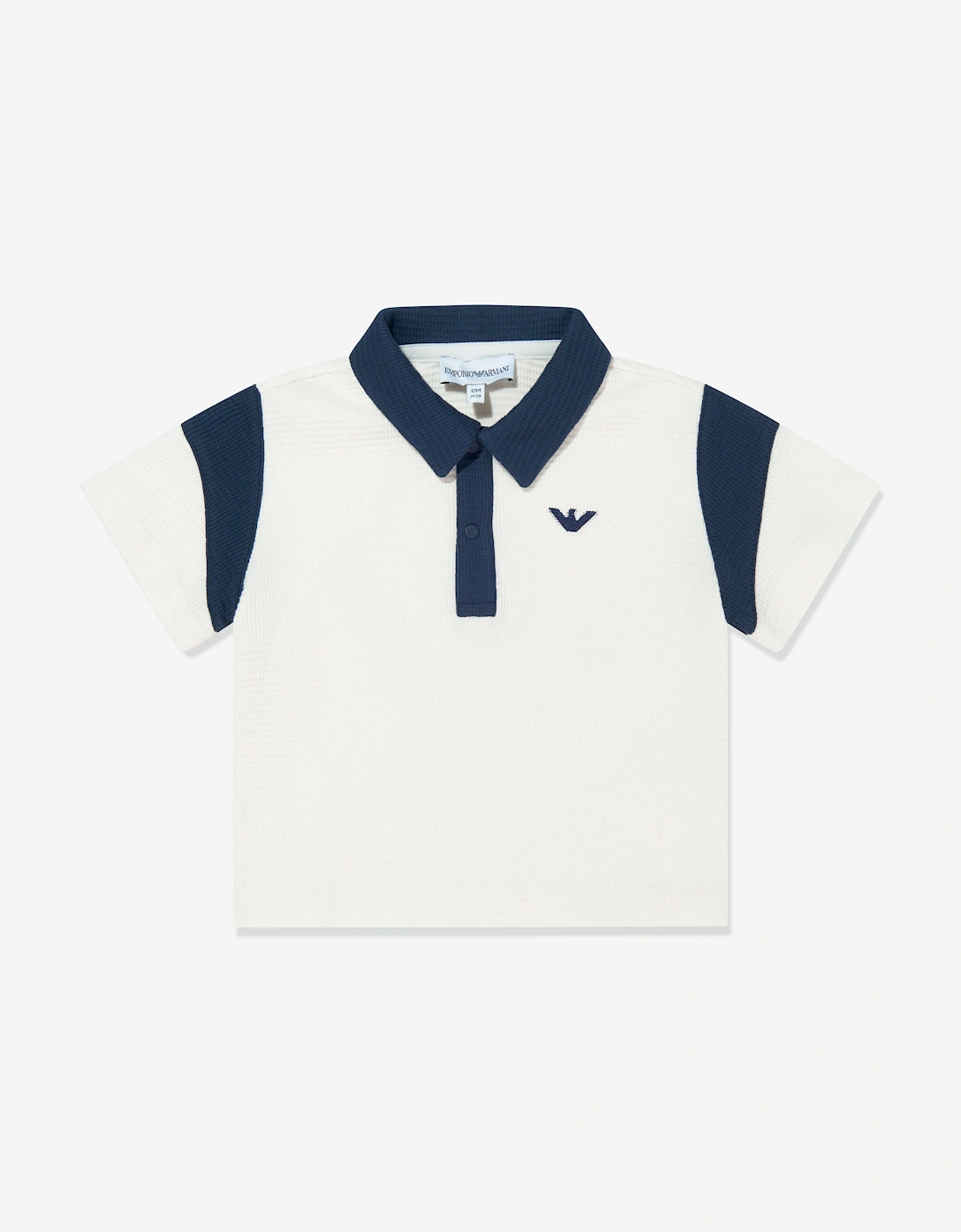 Emporio Armani Boys White Baby 'S Baby Eagle Logo Polo Shirt In - : 9-12 Months 12 Months Kids
