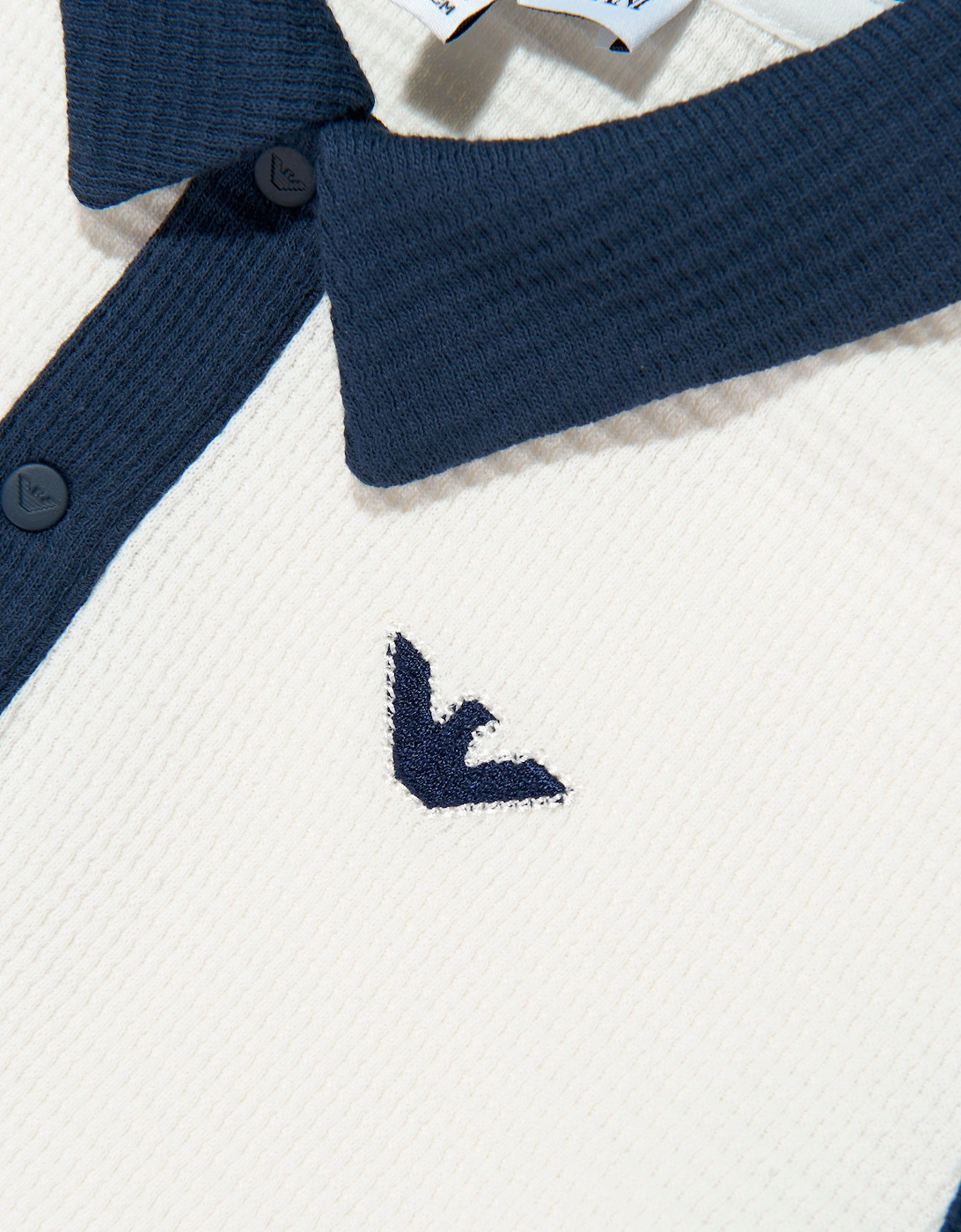 Baby Boys Eagle Logo Polo Shirt in White
