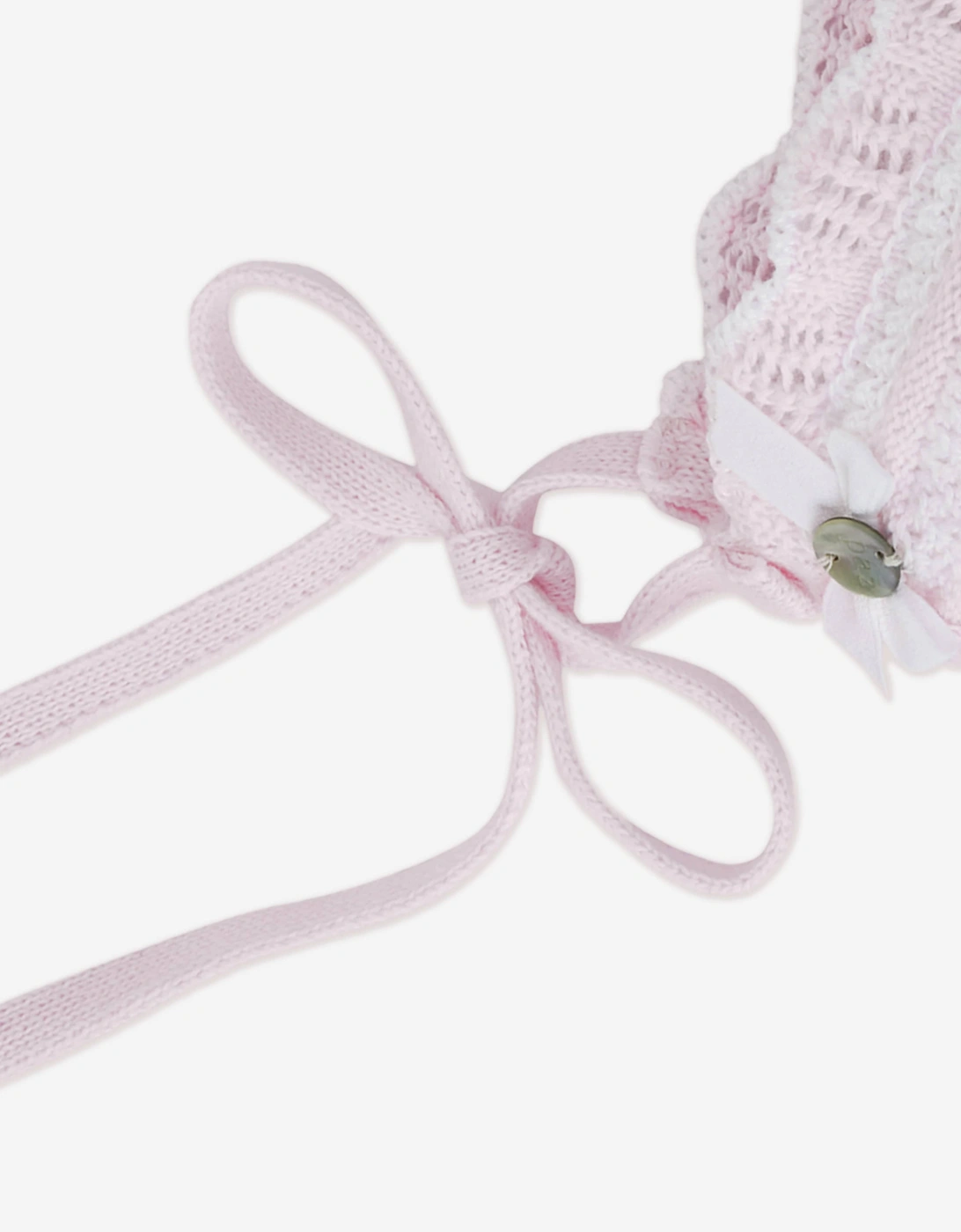 Baby Girls Cotton Knit Bonnet in Pink