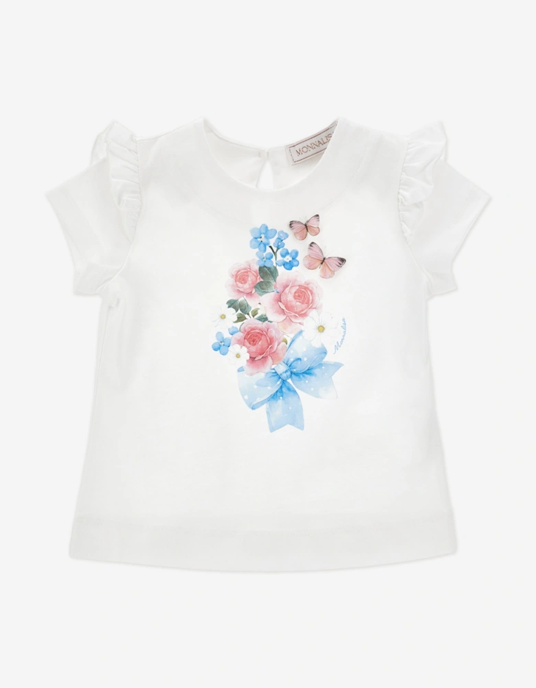 Baby Girls Bouquet T-Shirt in White