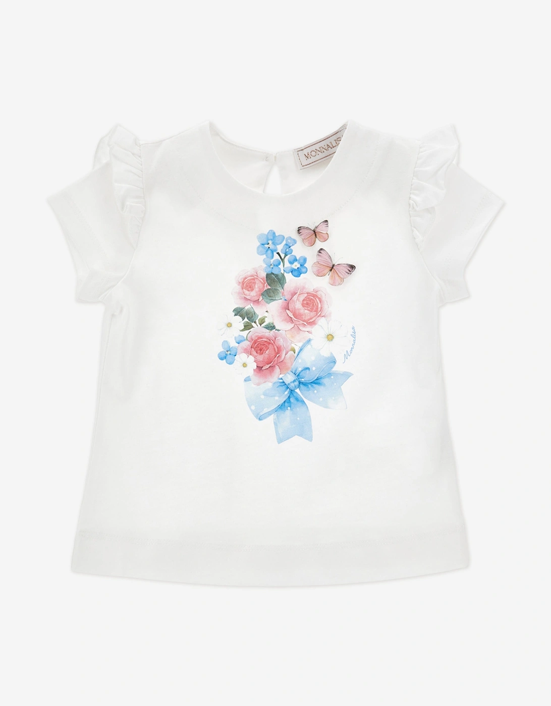 Baby Girls Bouquet T-Shirt in White, 5 of 4