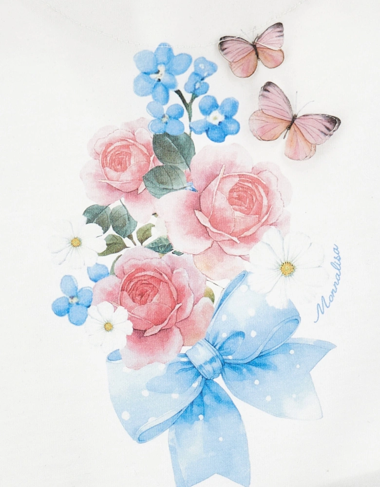 Baby Girls Bouquet T-Shirt in White