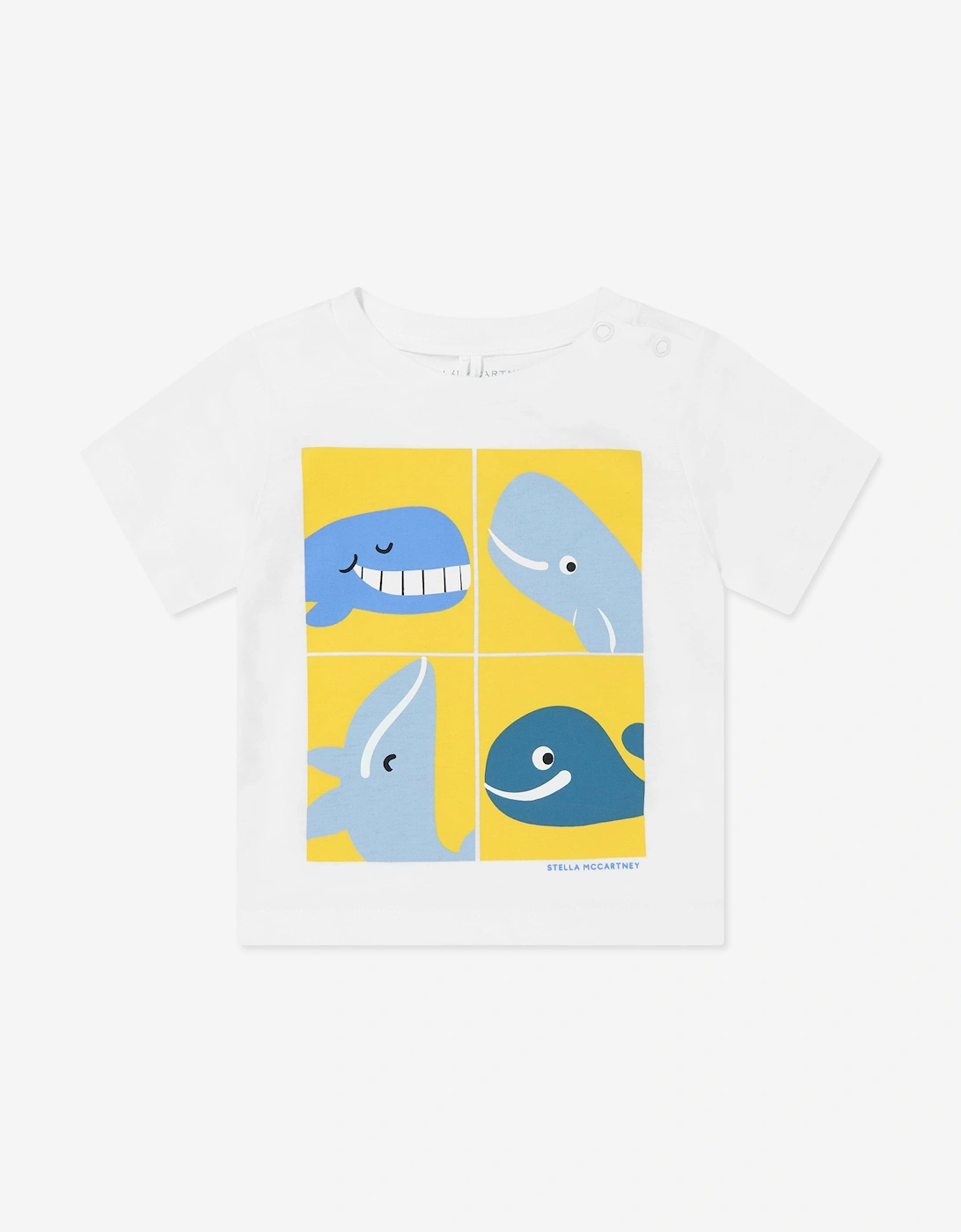 Baby Boys Whales Print T-Shirt in White, 5 of 4