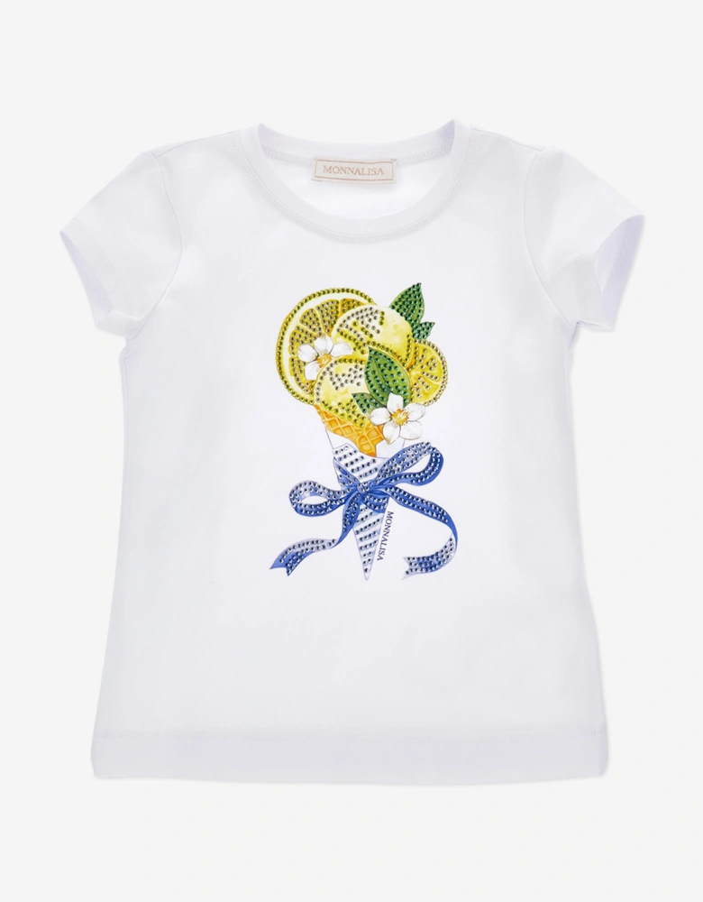 Girls Ice Cream T-Shirt in White