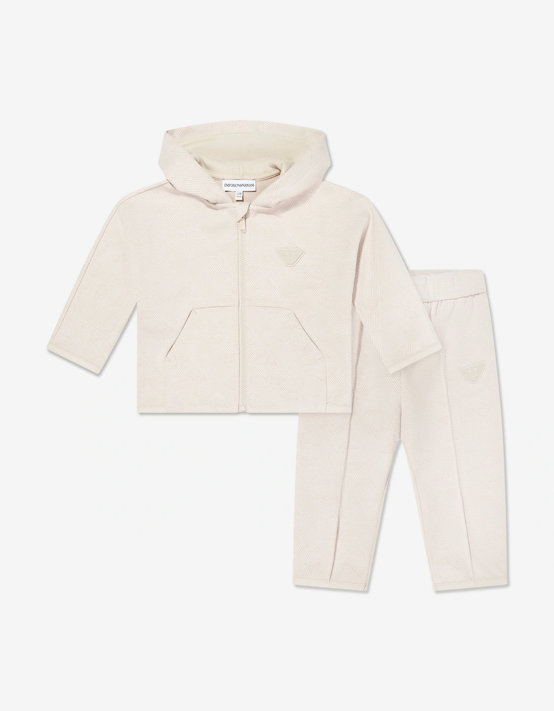 Baby Boys Eagle Logo Tracksuit in Beige, 6 of 5