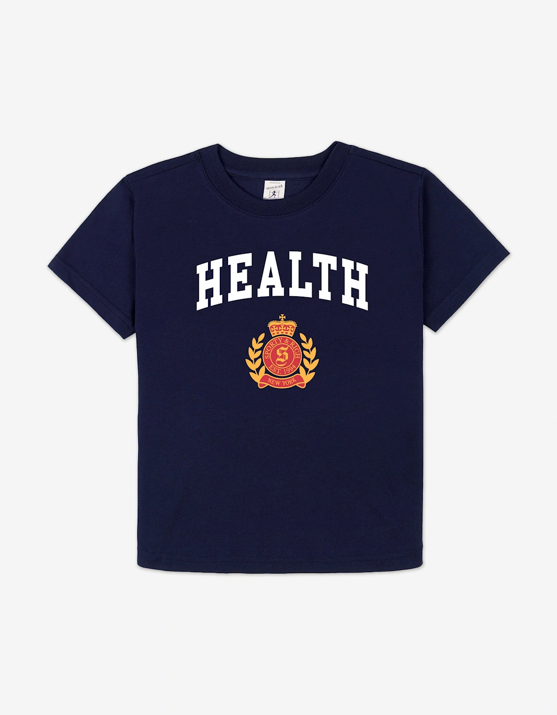 Sporty & Rich Sporty & Rich Kids NY Health Crest T-Shirt in Navy