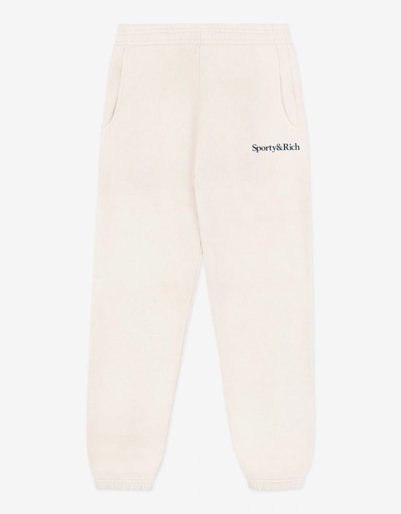 Kids Serif Logo Joggers in Ivory