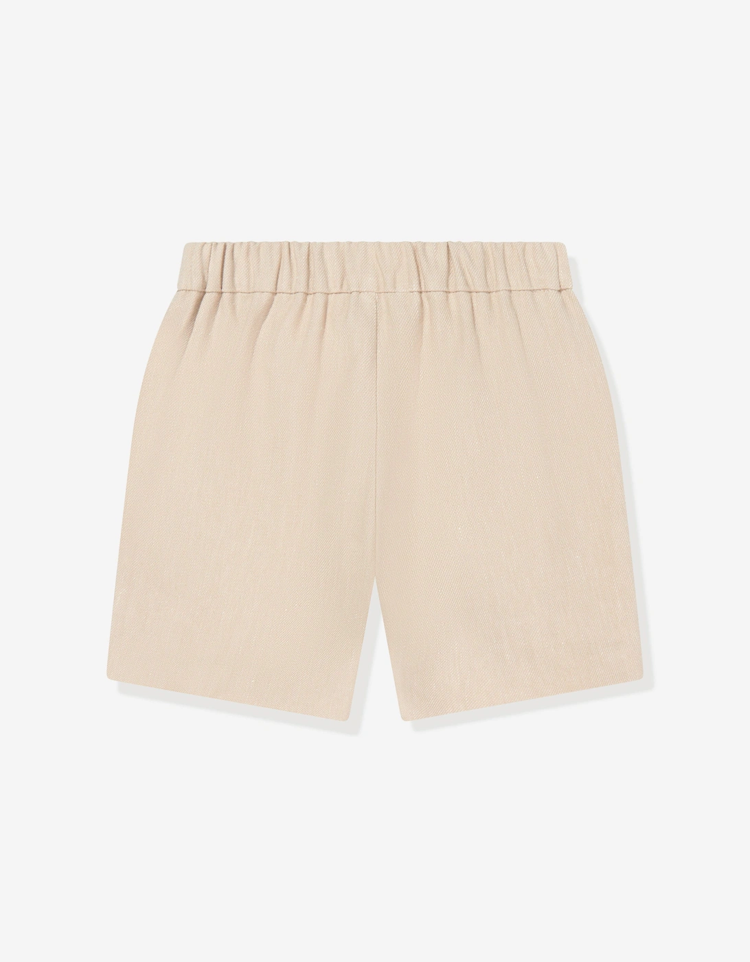 Baby Boys Linen Logo Shorts in Beige