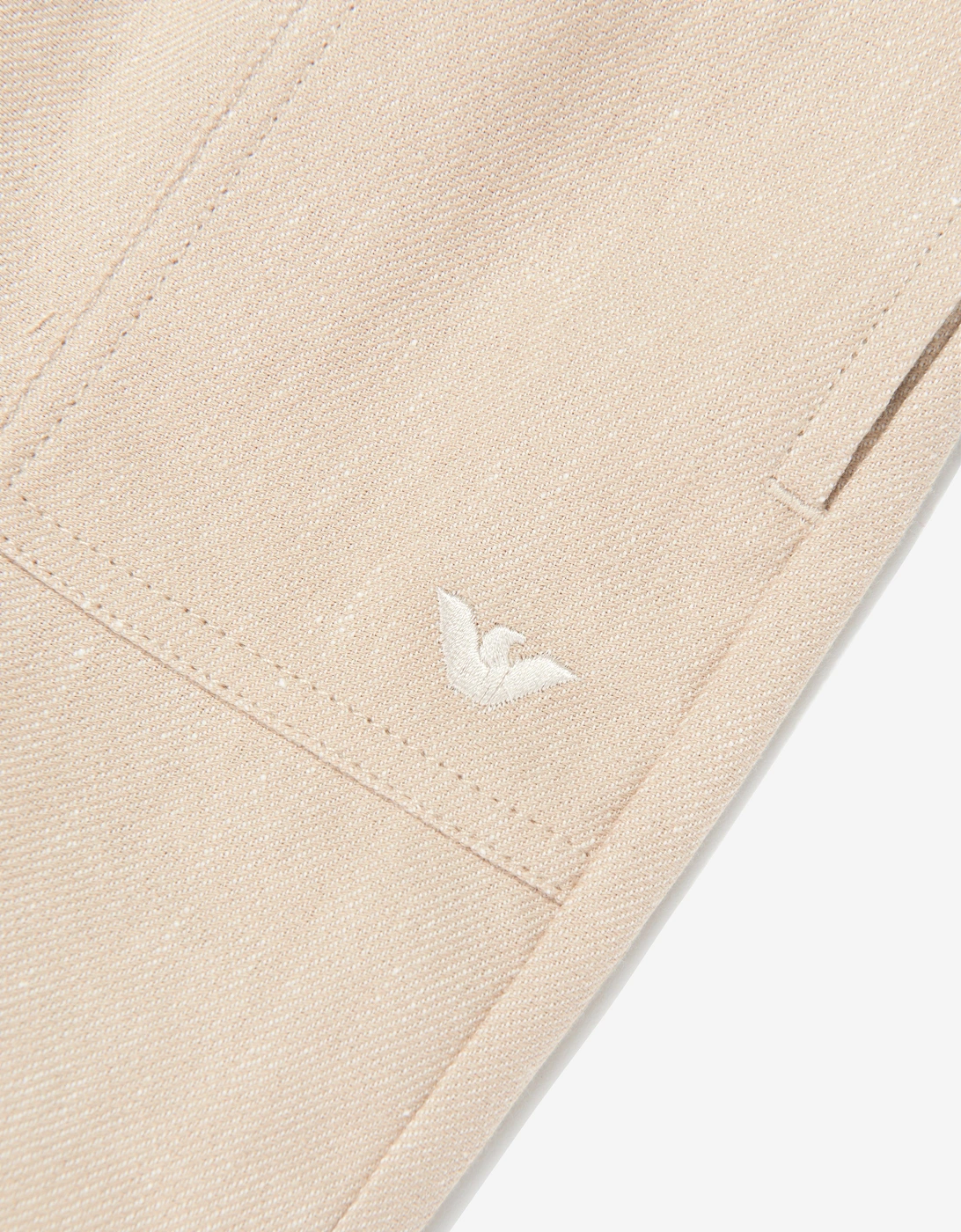 Baby Boys Linen Logo Shorts in Beige