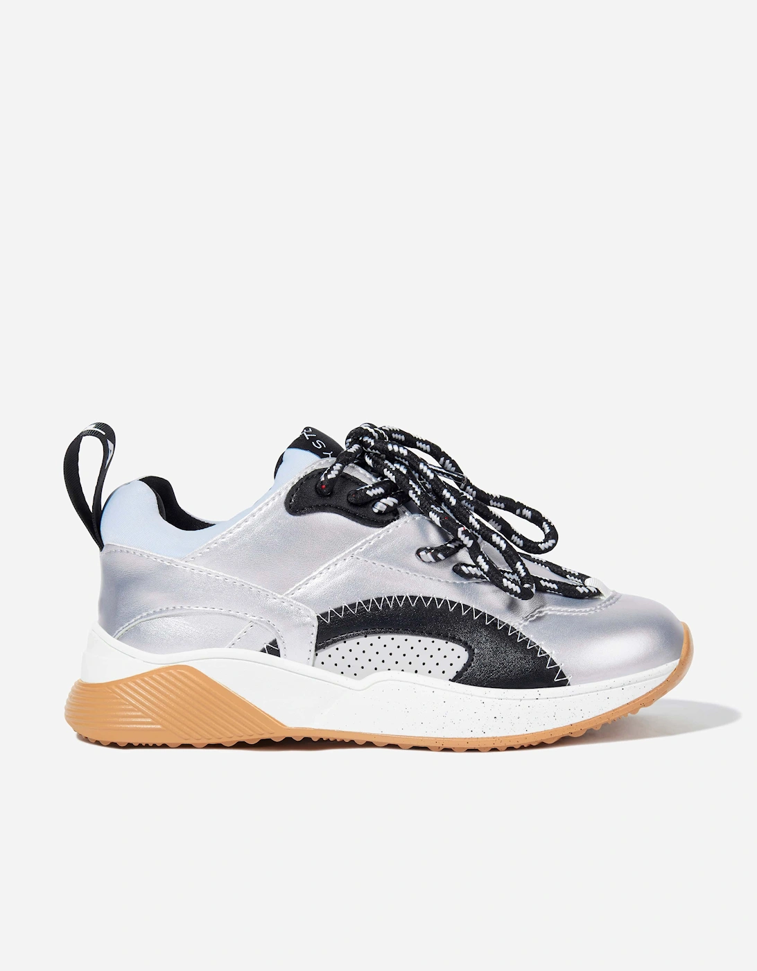 Girls Lace Up Trainers in Silver, 5 of 4