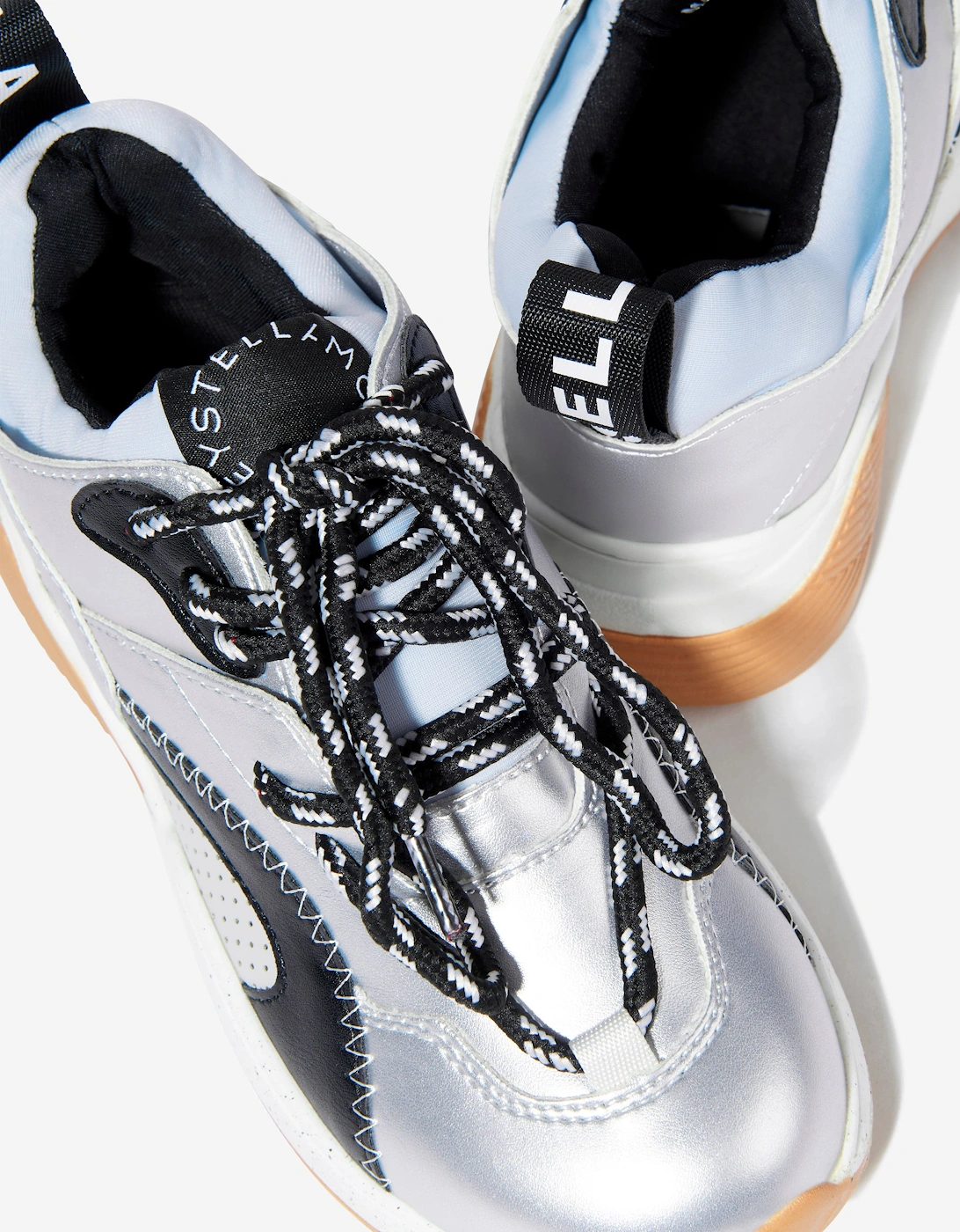 Girls Lace Up Trainers in Silver