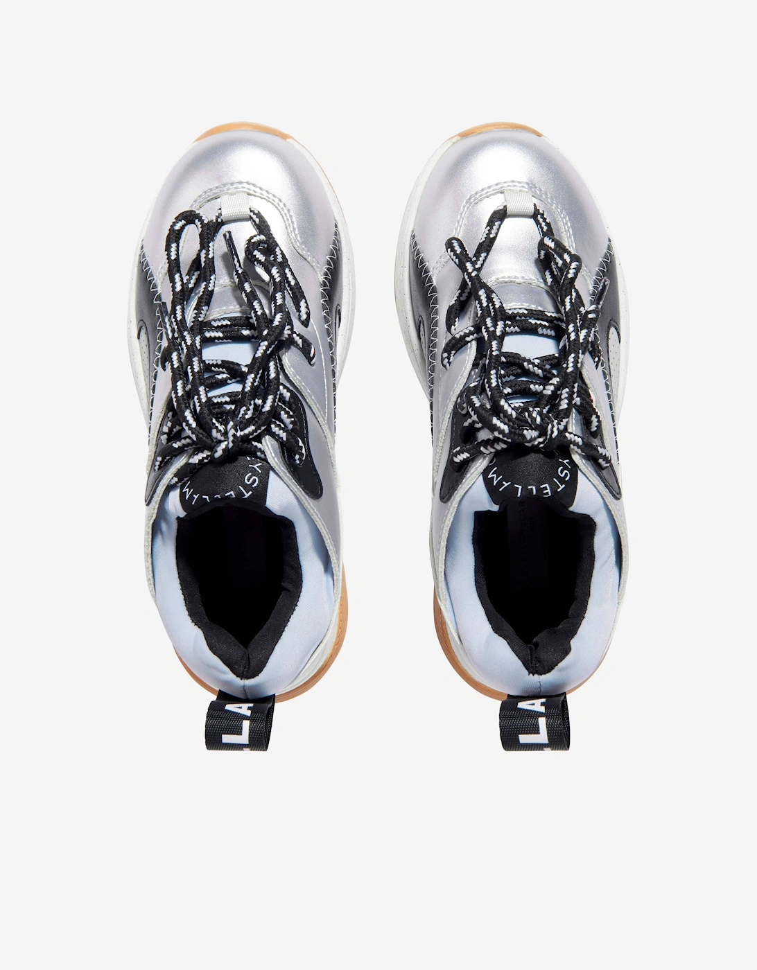 Girls Lace Up Trainers in Silver