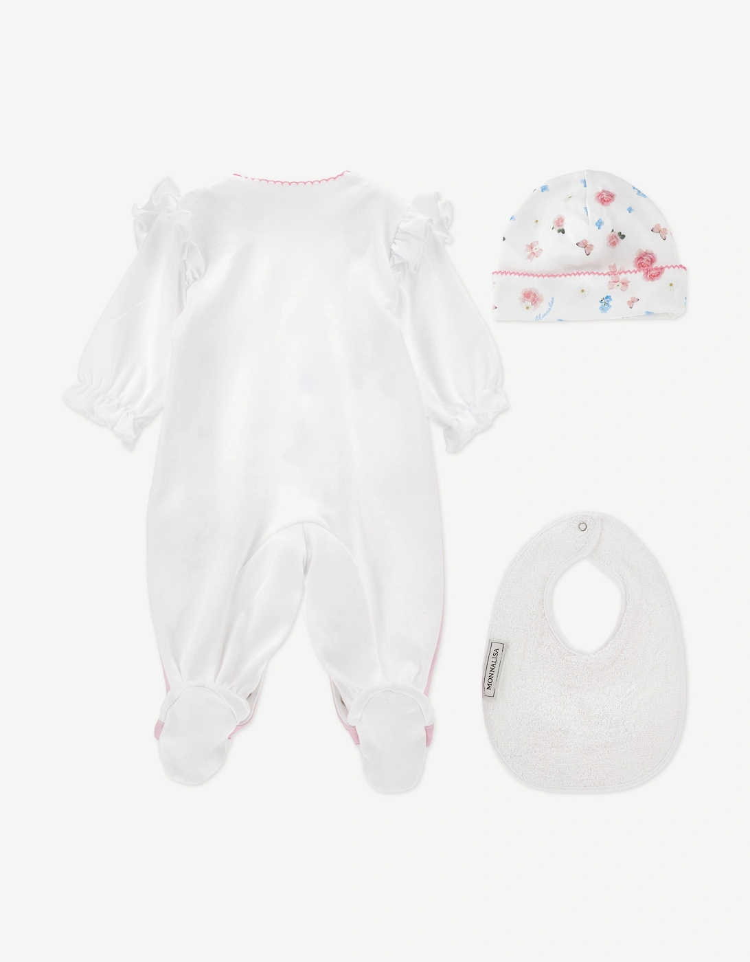 Baby Girls Butterflies and Flowers Babygrow Set in Pink