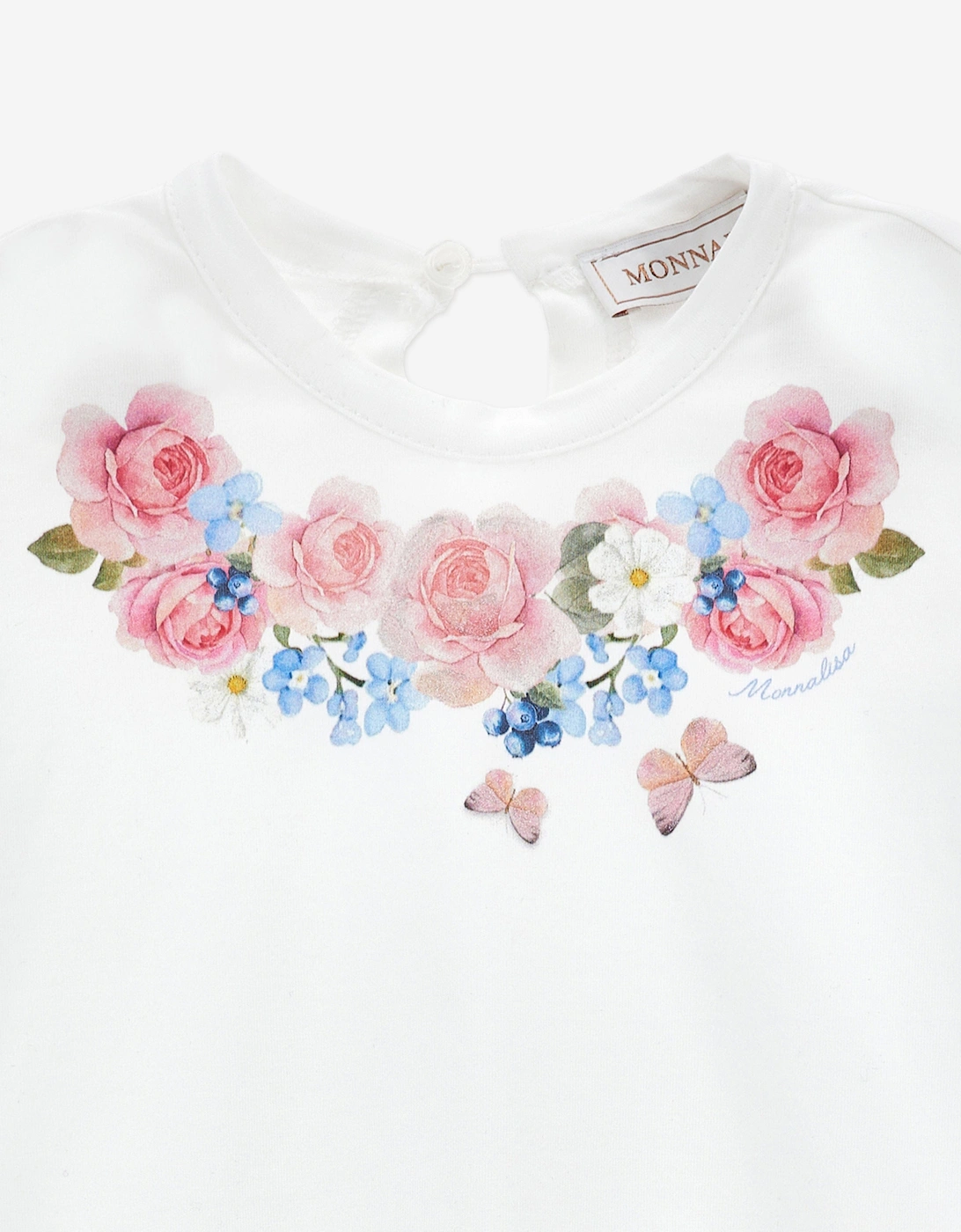 Baby Girls Butterflies and Flowers Dress in White