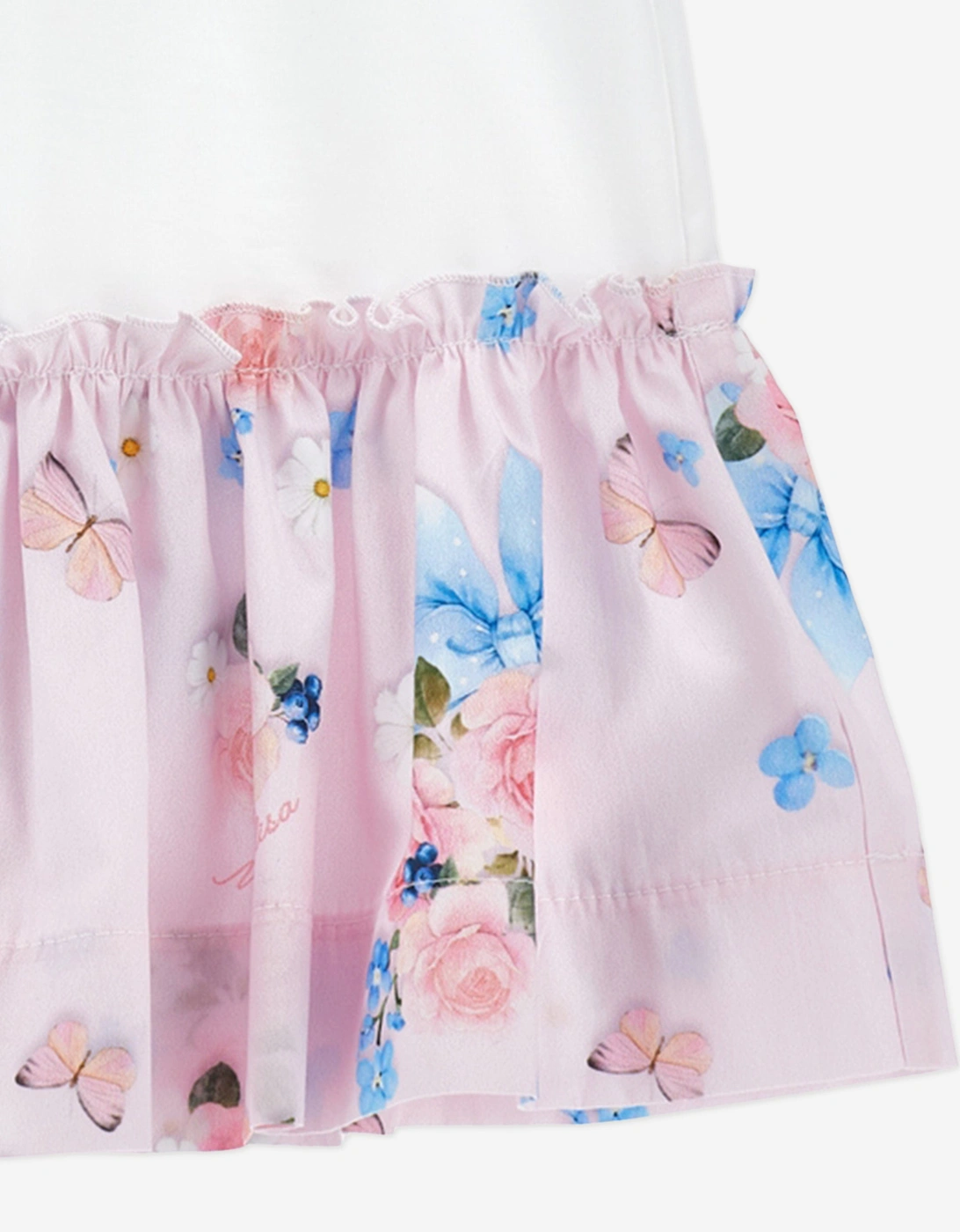 Baby Girls Butterflies and Flowers Dress in White