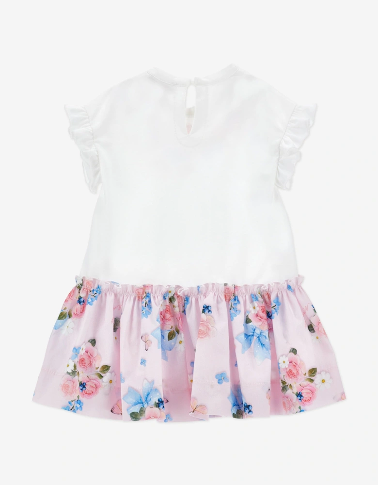 Baby Girls Butterflies and Flowers Dress in White