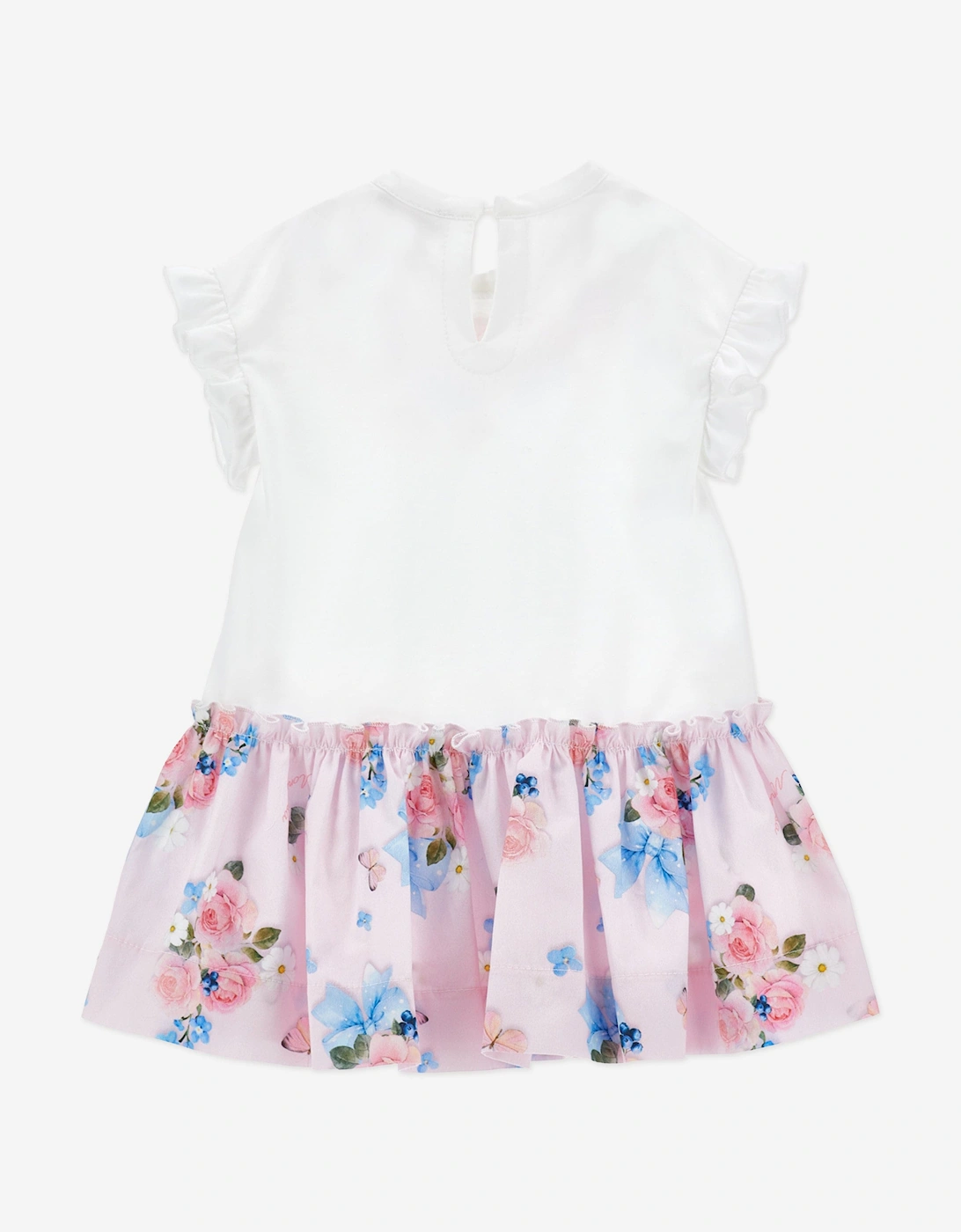 Baby Girls Butterflies and Flowers Dress in White