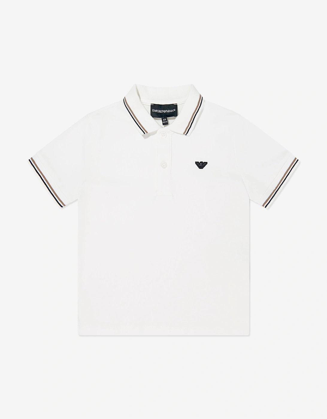 Boys Eagle Logo Polo Shirt in White, 5 of 4
