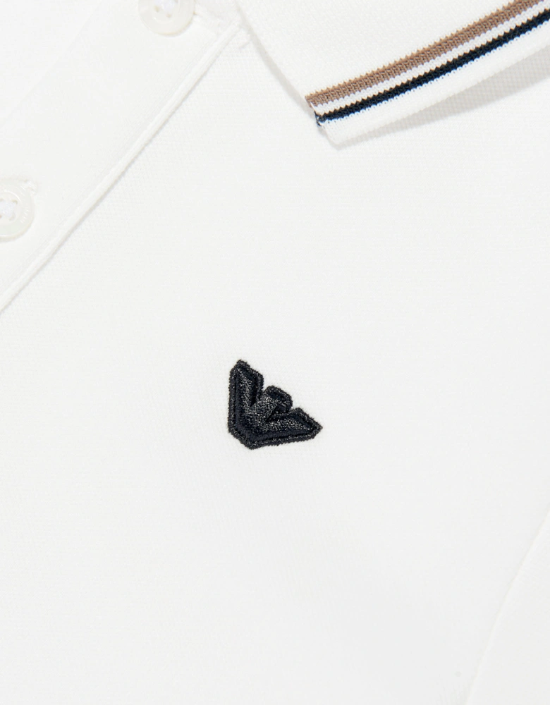 Boys Eagle Logo Polo Shirt in White