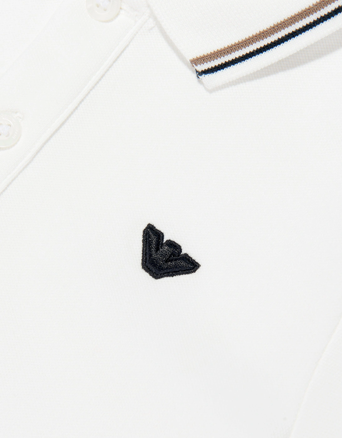 Boys Eagle Logo Polo Shirt in White