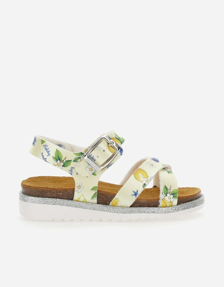 Girls Positano Lemon Sandals in Yellow