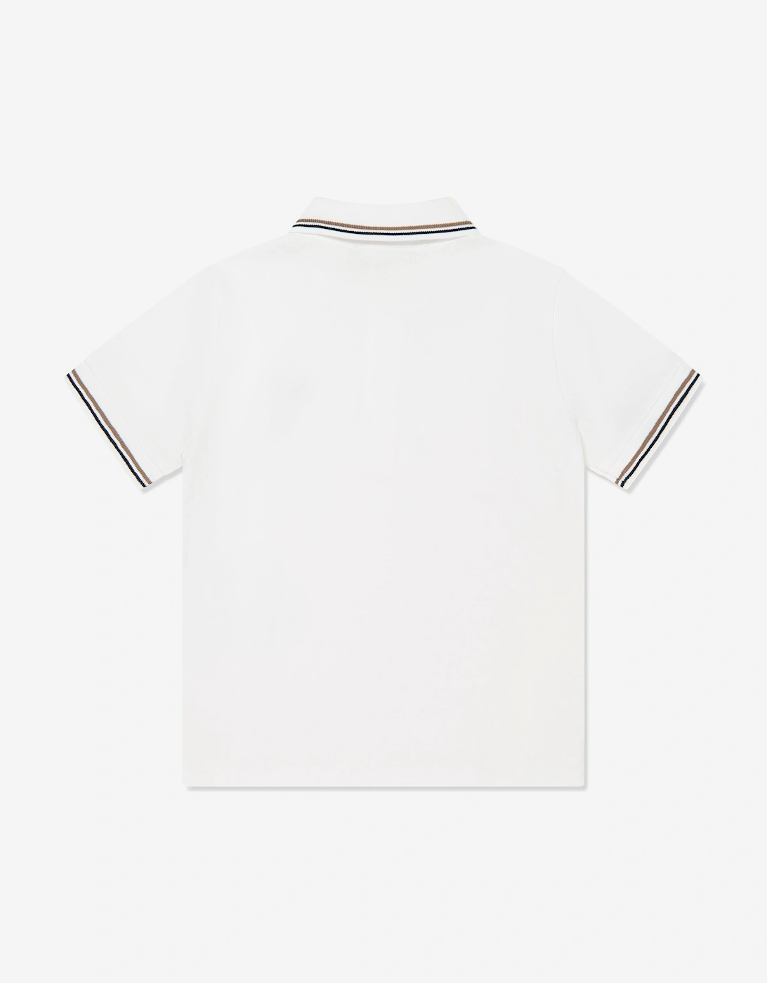 Boys Eagle Logo Polo Shirt in White