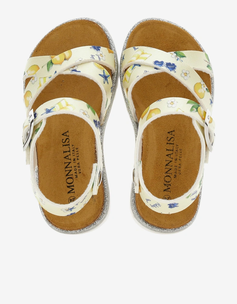 Girls Positano Lemon Sandals in Yellow