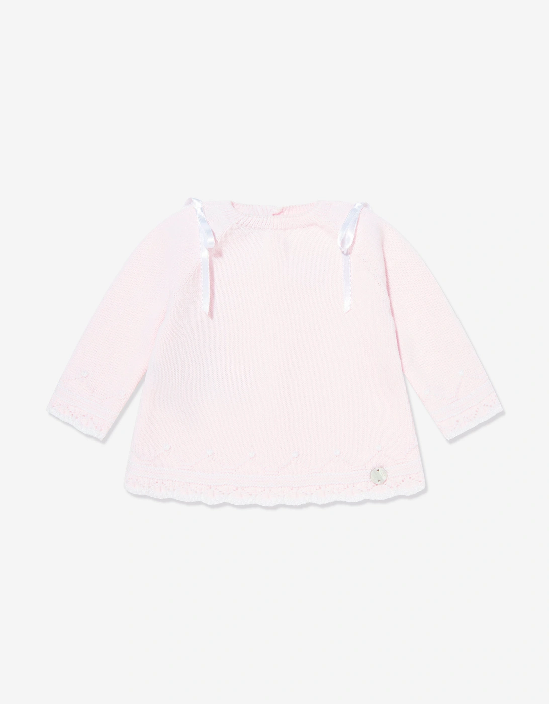 Baby Girls 3 Piece Cotton Knit Set in Pink