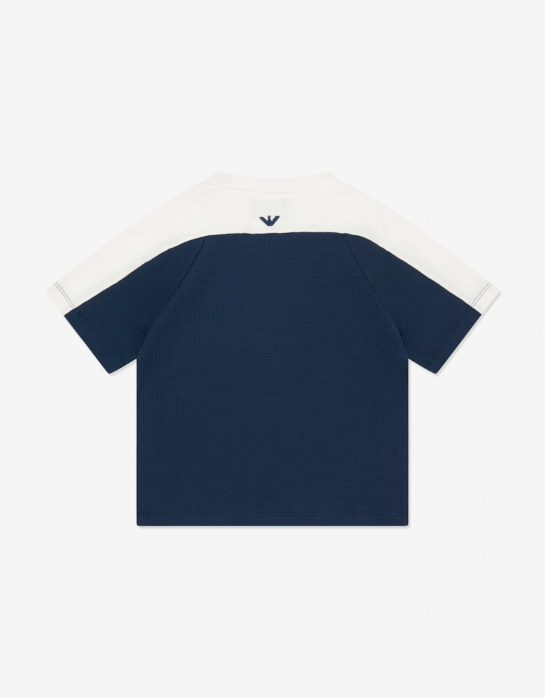 Boys Colourblock Logo T-Shirt in Blue