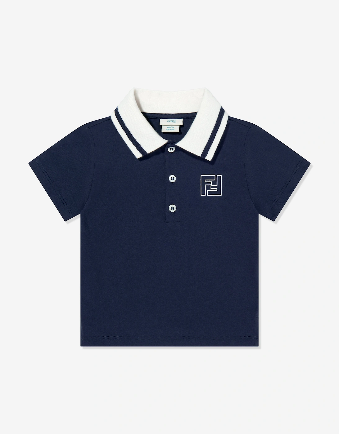 Baby Boys FF Logo Polo Shirt in Navy, 5 of 4