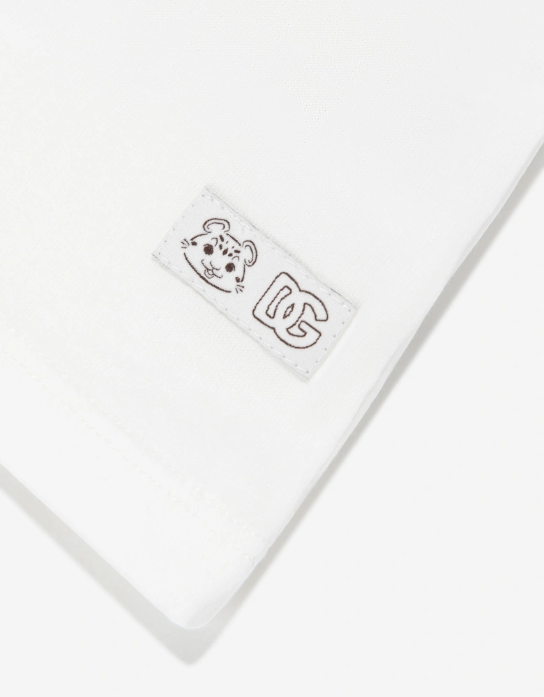 Baby Boys Leopard Cub Logo T-Shirt in White