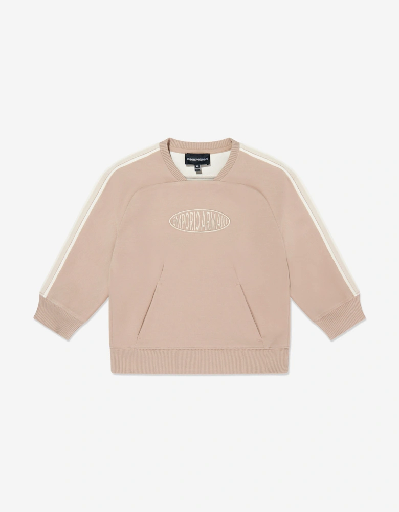 Boys Logo Sweatshirt in Beige
