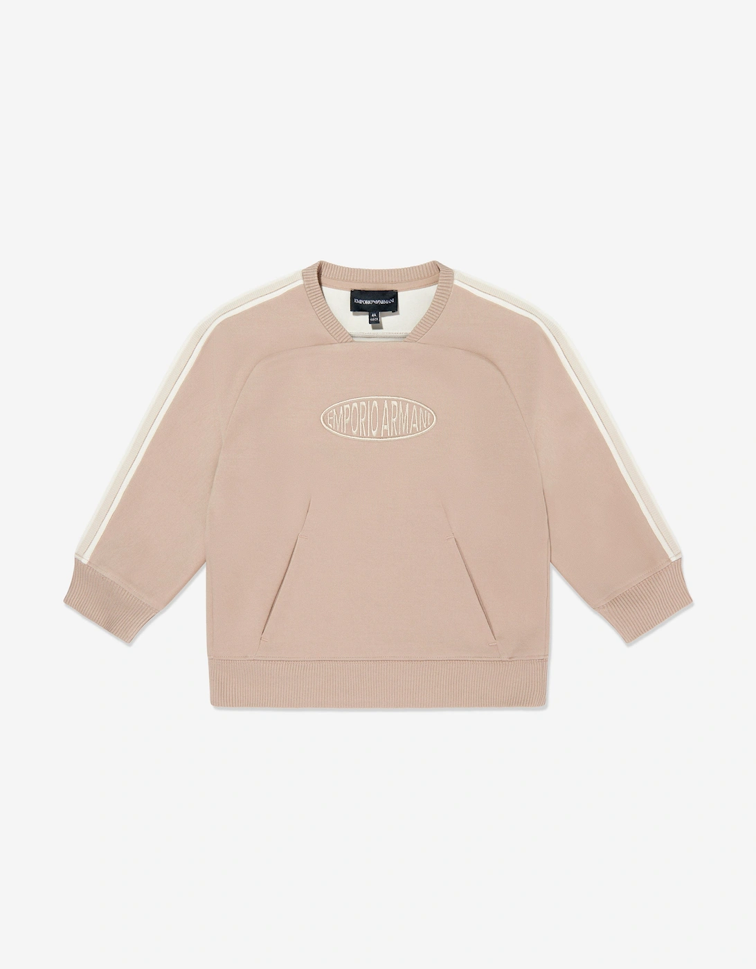Emporio Armani Boys Brown Logo Sweatshirt In Beige - : 5 Years Size 5 Yrs Kids