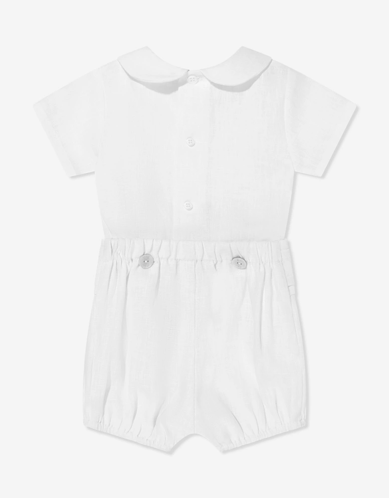 Baby Boys Linen Short Set in Cream