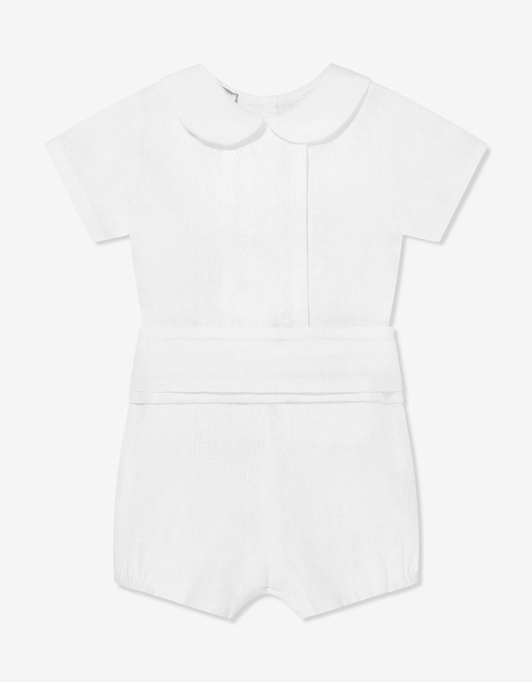 Baby Boys Linen Short Set in Cream, 6 of 5