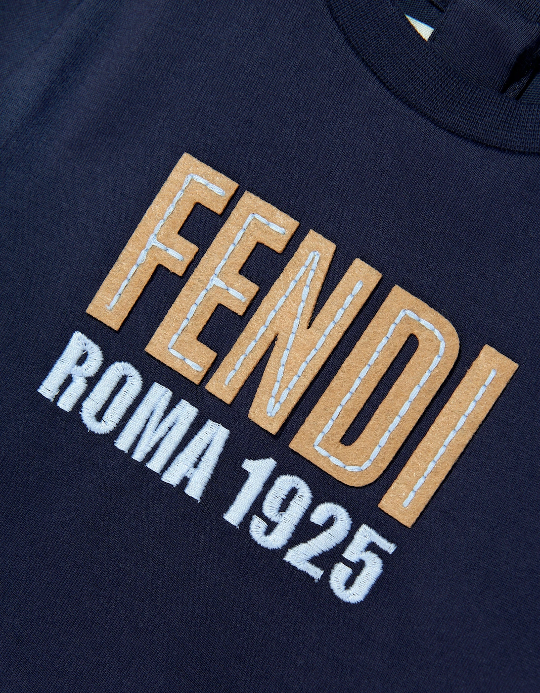 Fendi , T-Shirts, Male, Blue, 6 M | 68 Cm, Logo T-Shirt - Image 3