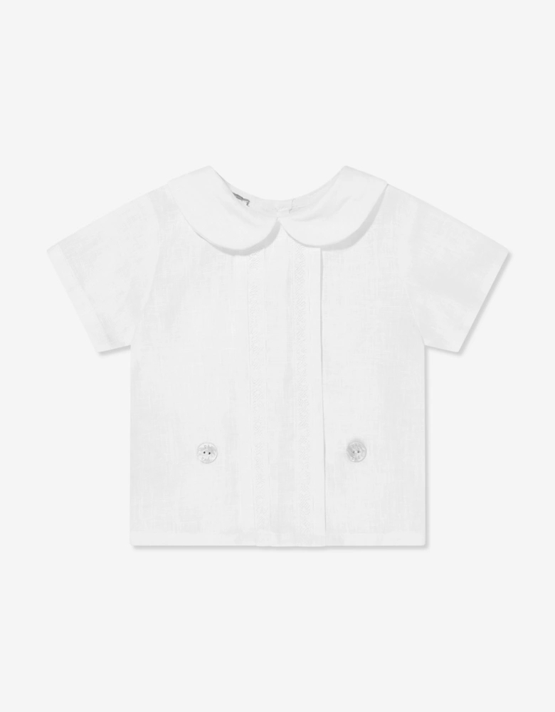 Baby Boys Linen Short Set in Cream