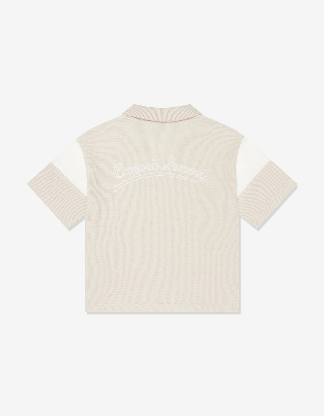 Boys Eagle Logo Polo Shirt in Beige