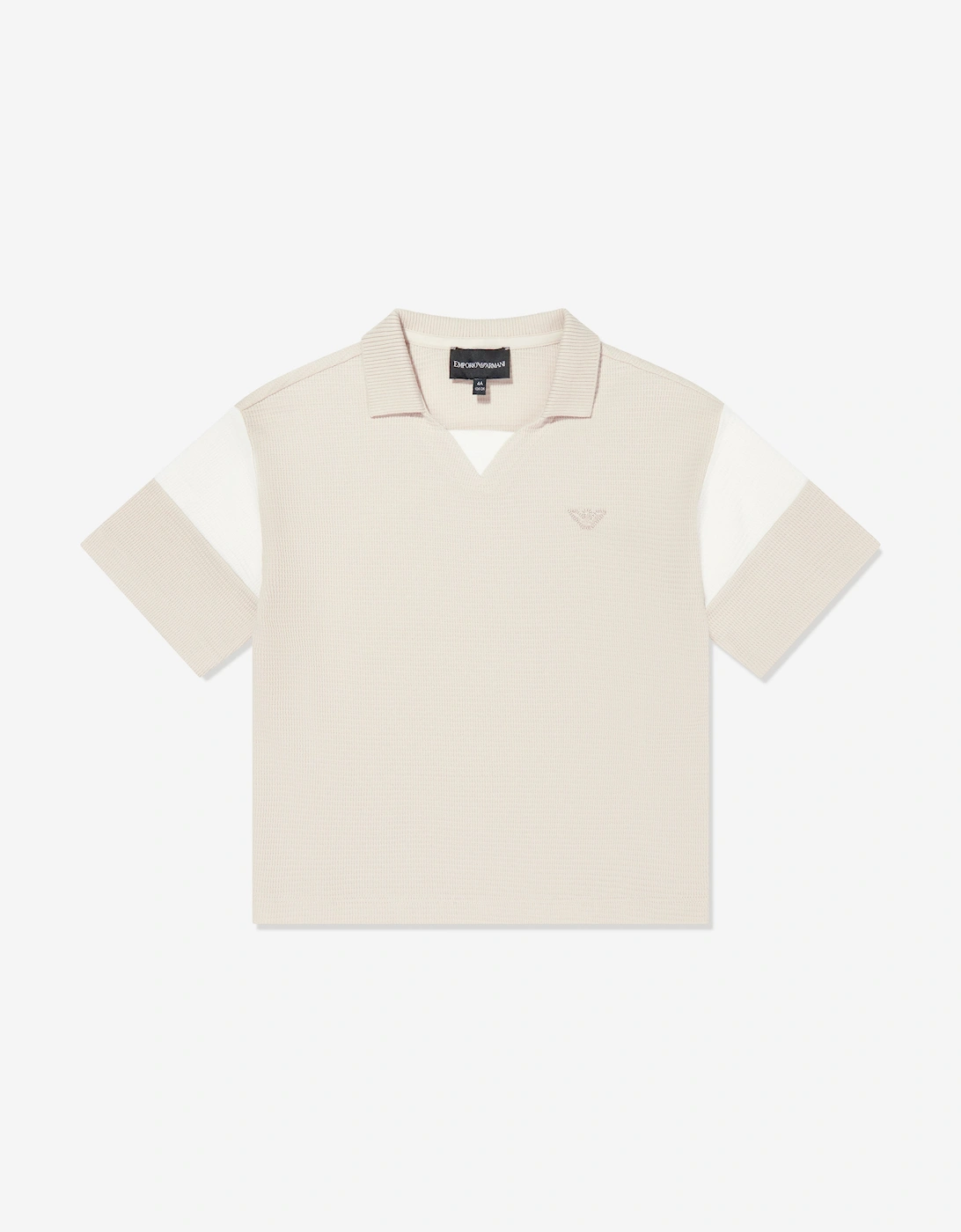 Boys Eagle Logo Polo Shirt in Beige, 5 of 4