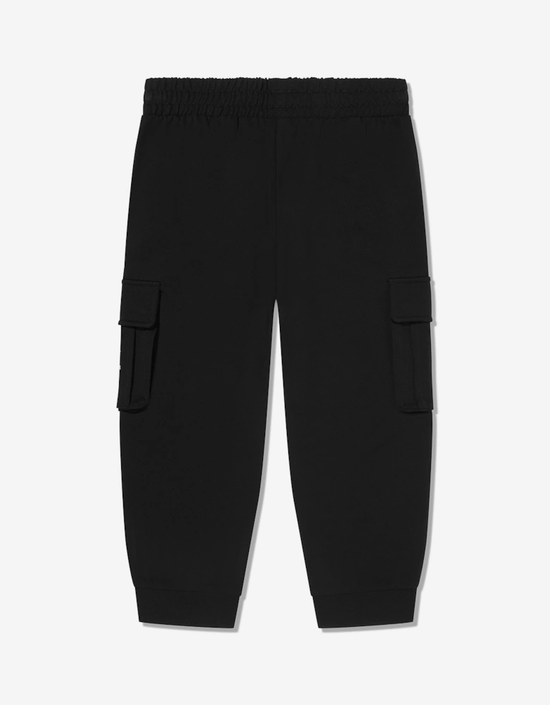 Emporio Armani Boys Train Core ID Cargo Trousers in Black