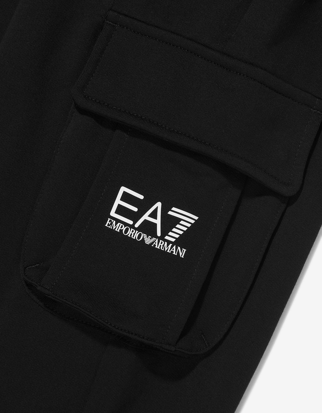 Emporio Armani Boys Train Core ID Cargo Trousers in Black